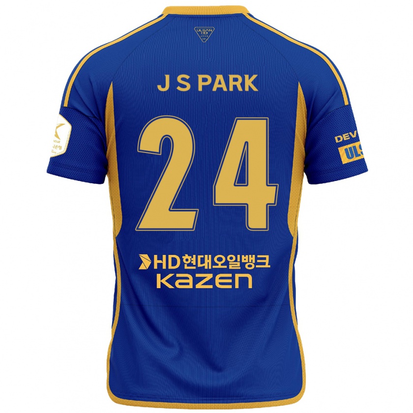 Kandiny Homme Maillot Sang-Jun Park #24 Bleu Jaune Tenues Domicile 2024/25 T-Shirt