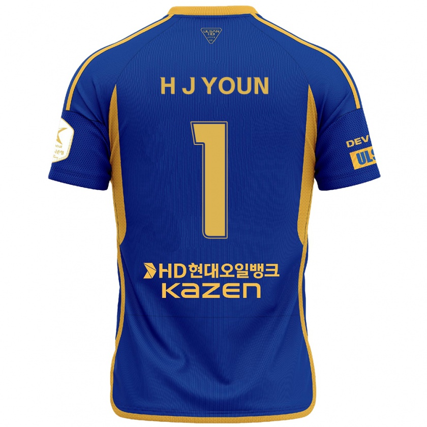 Kandiny Homme Maillot Je-Hun Youn #1 Bleu Jaune Tenues Domicile 2024/25 T-Shirt