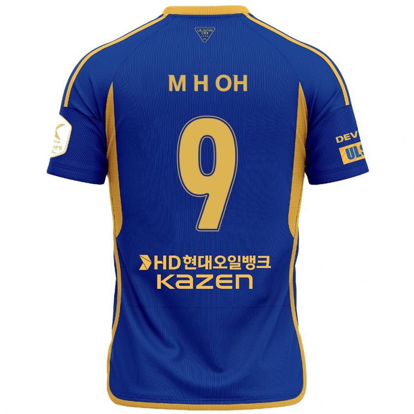 Kandiny Homme Maillot Hyun-Min Oh #9 Bleu Jaune Tenues Domicile 2024/25 T-Shirt