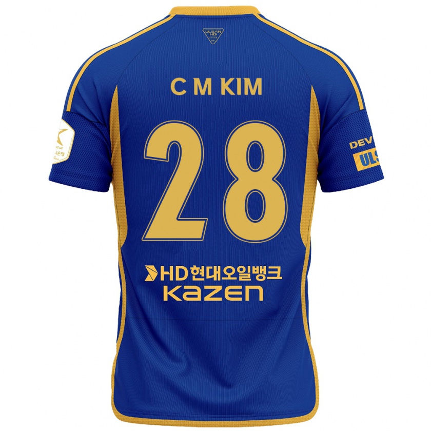 Kandiny Homme Maillot Min-Chan Kim #28 Bleu Jaune Tenues Domicile 2024/25 T-Shirt