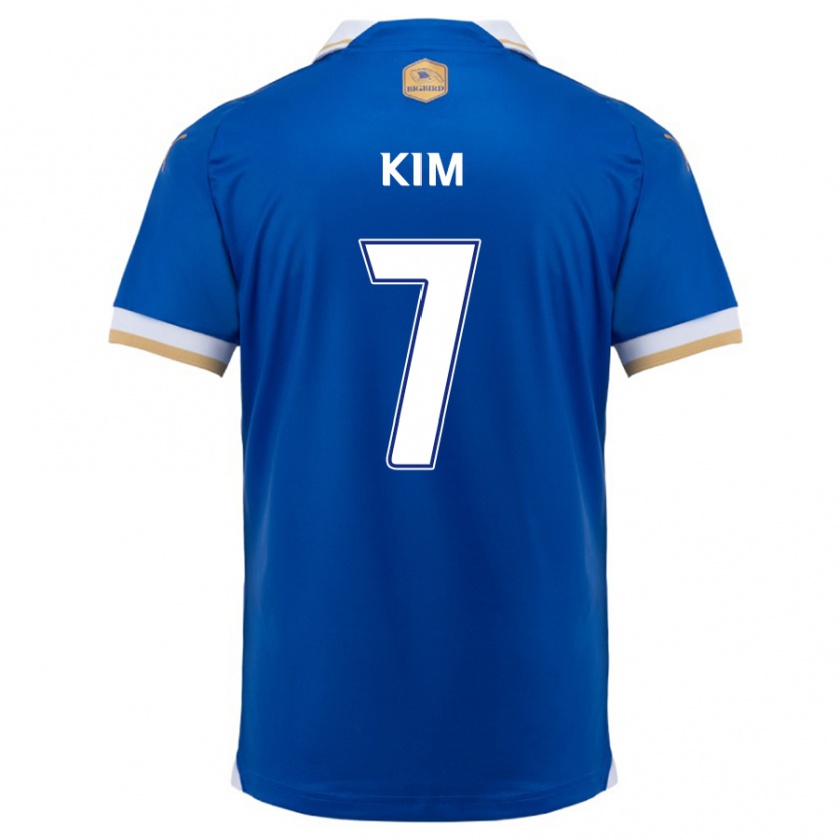 Kandiny Homme Maillot Hyun Kim #7 Bleu Blanc Tenues Domicile 2024/25 T-Shirt