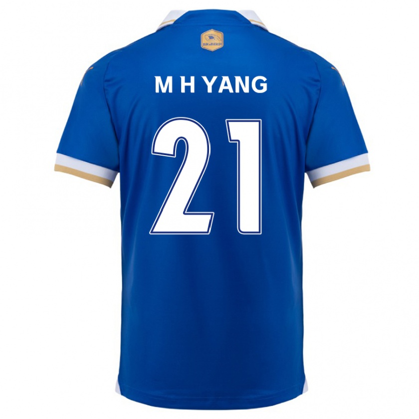 Kandiny Homme Maillot Hyung-Mo Yang #21 Bleu Blanc Tenues Domicile 2024/25 T-Shirt