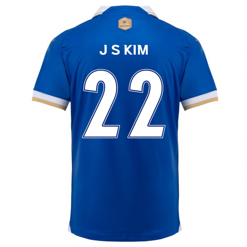 Kandiny Homme Maillot Sang-Jun Kim #22 Bleu Blanc Tenues Domicile 2024/25 T-Shirt