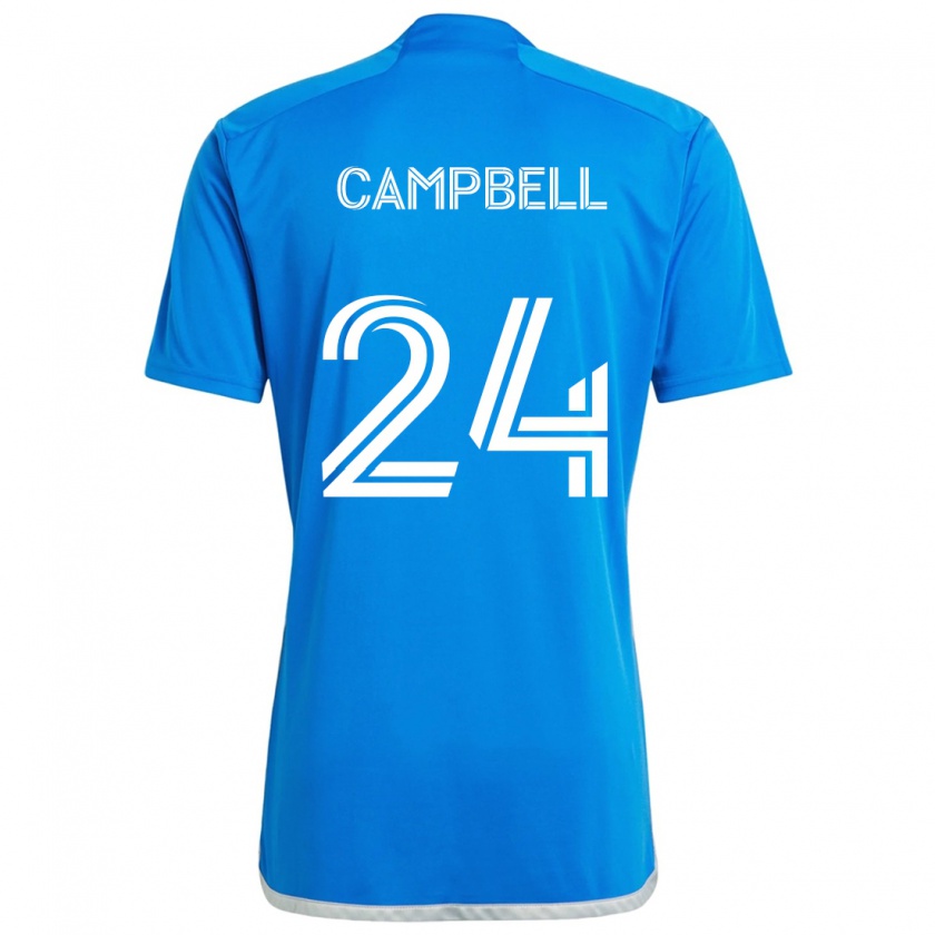 Kandiny Homme Maillot George Campbell #24 Bleu Blanc Tenues Domicile 2024/25 T-Shirt