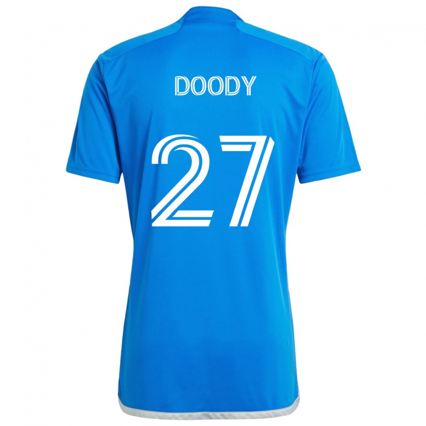 Kandiny Homme Maillot Grayson Doody #27 Bleu Blanc Tenues Domicile 2024/25 T-Shirt