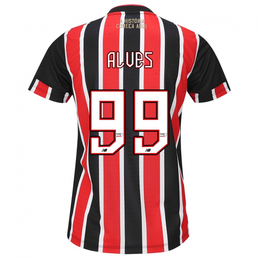 Kandiny Homme Maillot Letícia Alves #99 Noir Rouge Blanc Tenues Extérieur 2024/25 T-Shirt