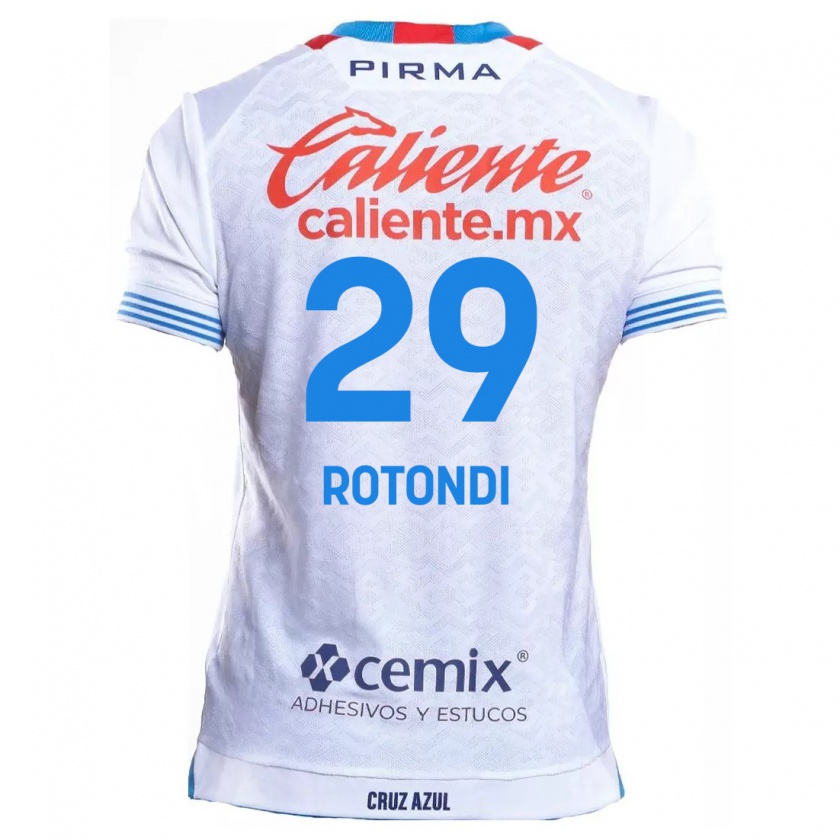 Kandiny Homme Maillot Carlos Rotondi #29 Blanc Bleu Tenues Extérieur 2024/25 T-Shirt