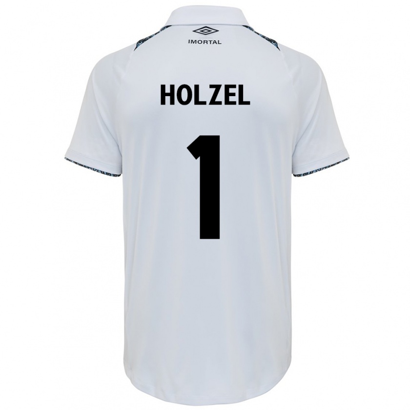 Kandiny Homme Maillot Vivi Holzel #1 Blanc Bleu Tenues Extérieur 2024/25 T-Shirt