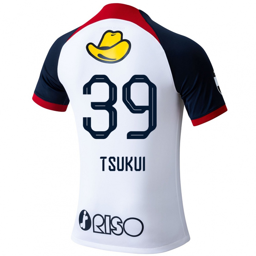 Kandiny Homme Maillot Keisuke Tsukui #39 Blanc Bleu Rouge Tenues Extérieur 2024/25 T-Shirt