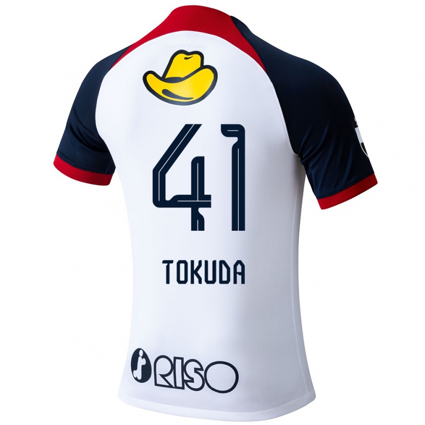 Kandiny Homme Maillot Homare Tokuda #41 Blanc Bleu Rouge Tenues Extérieur 2024/25 T-Shirt