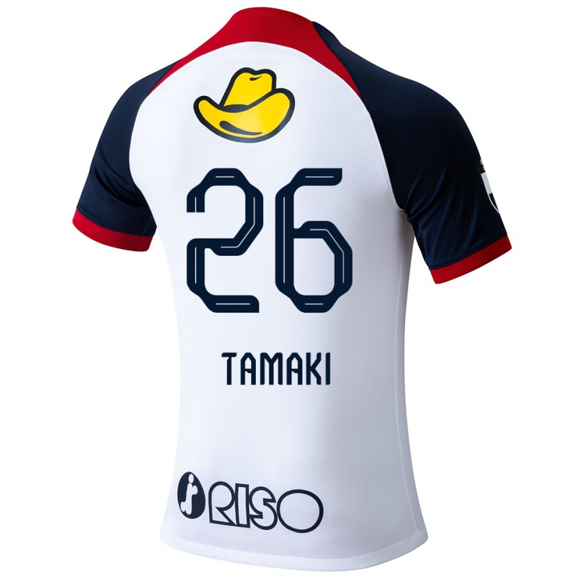 Kandiny Homme Maillot Amon Tamaki #26 Blanc Bleu Rouge Tenues Extérieur 2024/25 T-Shirt