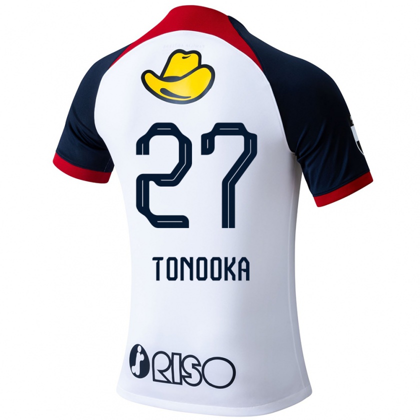 Kandiny Homme Maillot Ryota Tonooka #27 Blanc Bleu Rouge Tenues Extérieur 2024/25 T-Shirt