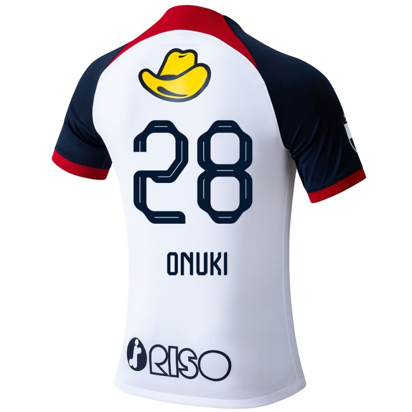 Kandiny Homme Maillot Rui Onuki #28 Blanc Bleu Rouge Tenues Extérieur 2024/25 T-Shirt