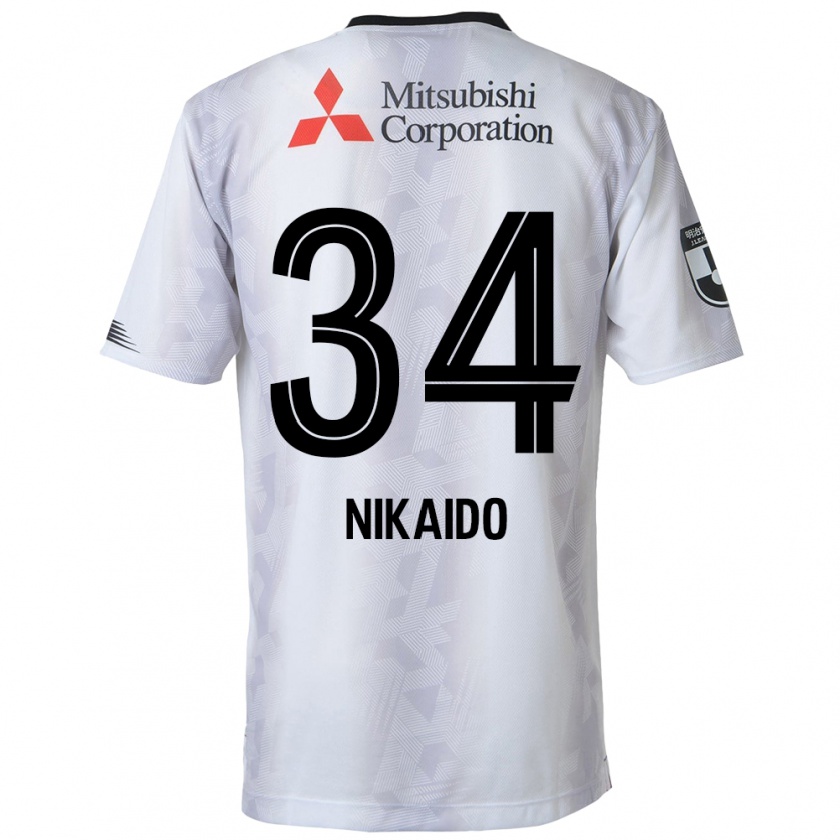 Kandiny Homme Maillot Rintaro Nikaido #34 Blanc Noir Tenues Extérieur 2024/25 T-Shirt