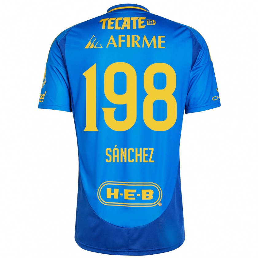 Kandiny Homme Maillot Diego Sánchez #198 Bleu Jaune Tenues Extérieur 2024/25 T-Shirt