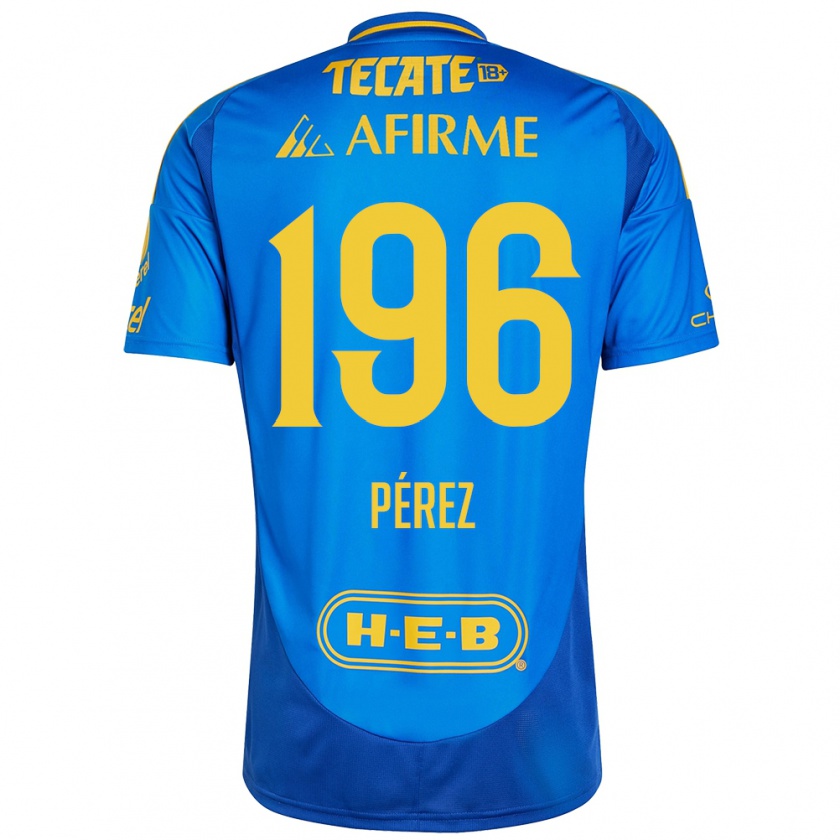 Kandiny Homme Maillot Axel Pérez #196 Bleu Jaune Tenues Extérieur 2024/25 T-Shirt