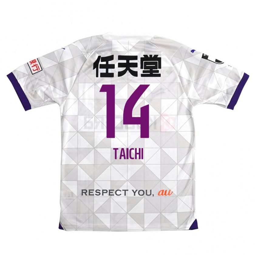 Kandiny Homme Maillot Taichi Hara #14 Blanc Violet Tenues Extérieur 2024/25 T-Shirt