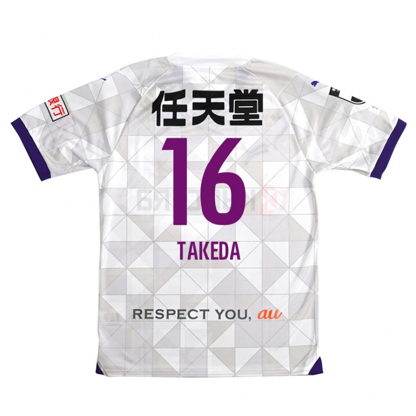 Kandiny Homme Maillot Shohei Takeda #16 Blanc Violet Tenues Extérieur 2024/25 T-Shirt