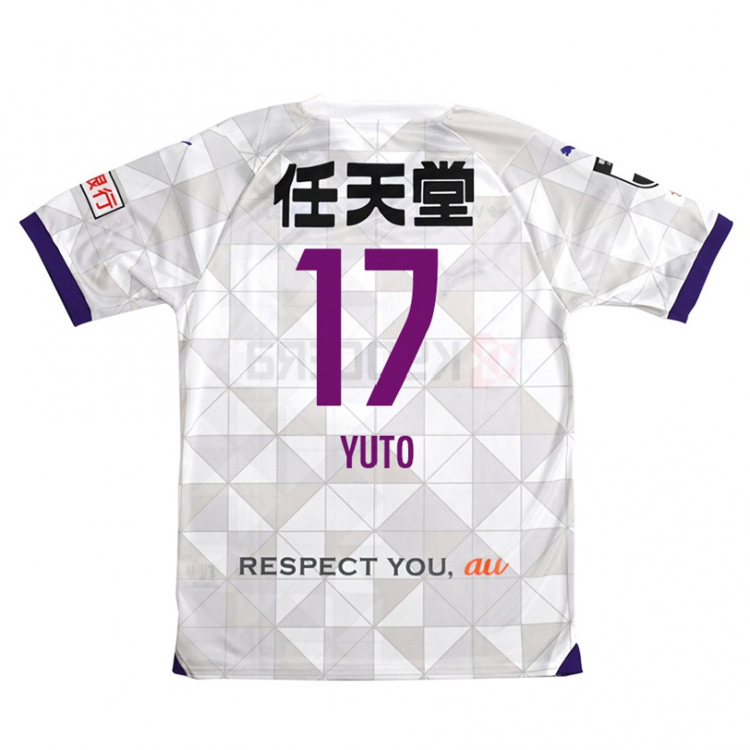 Kandiny Homme Maillot Yuto Anzai #17 Blanc Violet Tenues Extérieur 2024/25 T-Shirt