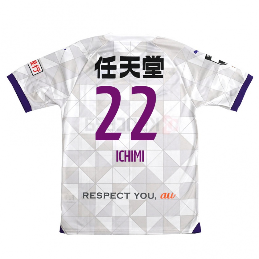 Kandiny Homme Maillot Kazunari Ichimi #22 Blanc Violet Tenues Extérieur 2024/25 T-Shirt