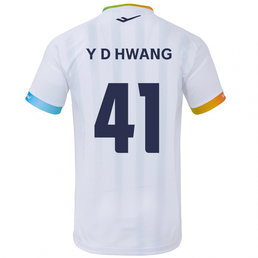 Kandiny Homme Maillot Do-Yoon Hwang #41 Blanc Bleu Tenues Extérieur 2024/25 T-Shirt