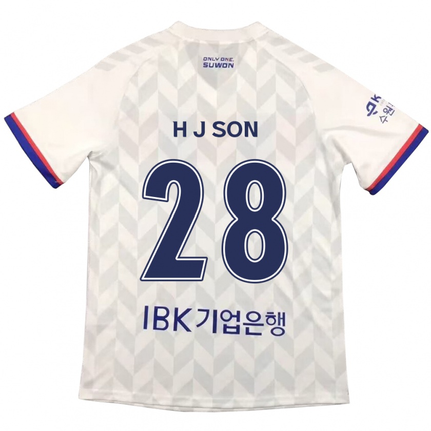 Kandiny Homme Maillot Jun-Ho Son #28 Blanc Bleu Tenues Extérieur 2024/25 T-Shirt