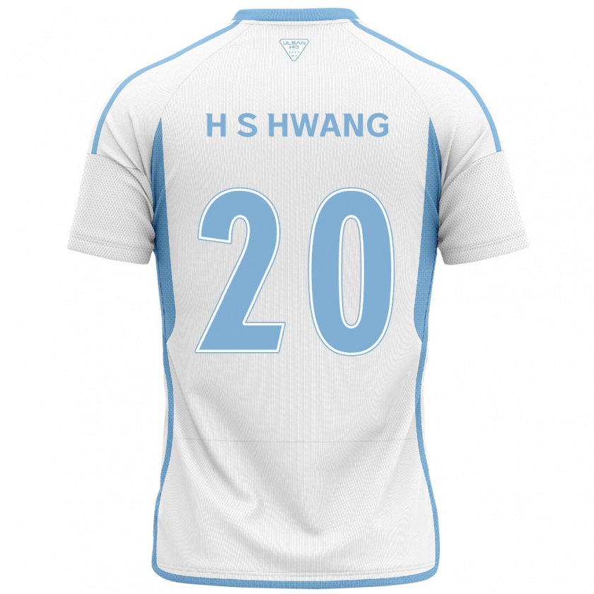 Kandiny Homme Maillot Seok-Ho Hwang #20 Blanc Bleu Tenues Extérieur 2024/25 T-Shirt