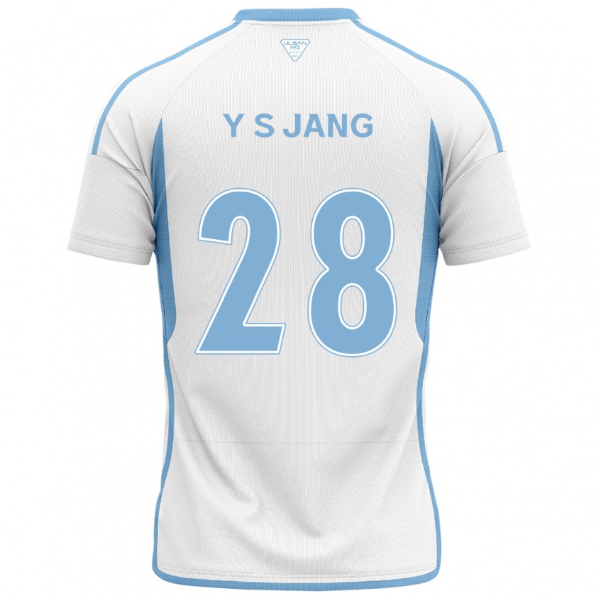 Kandiny Homme Maillot See-Young Jang #28 Blanc Bleu Tenues Extérieur 2024/25 T-Shirt