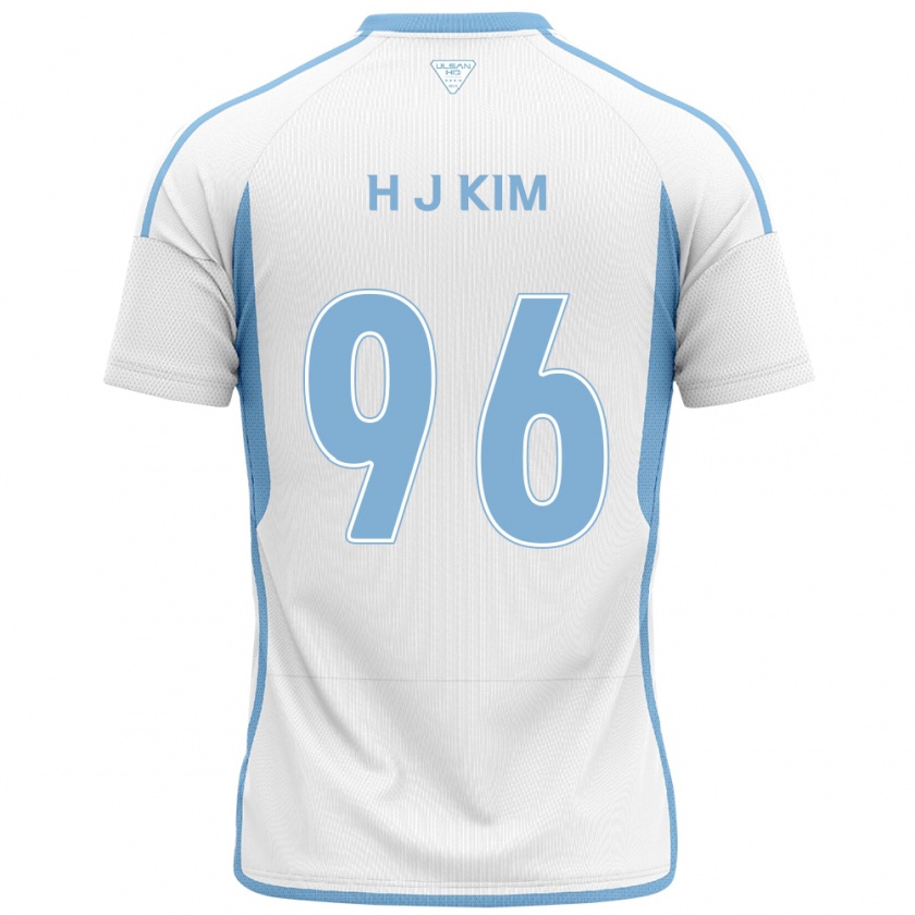 Kandiny Homme Maillot Ji-Hyun Kim #96 Blanc Bleu Tenues Extérieur 2024/25 T-Shirt