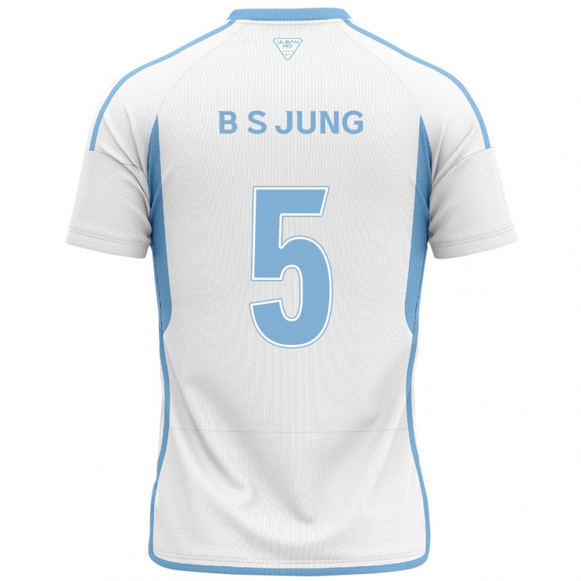 Kandiny Homme Maillot Seong-Bin Jung #5 Blanc Bleu Tenues Extérieur 2024/25 T-Shirt