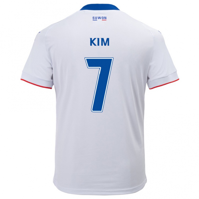 Kandiny Homme Maillot Hyun Kim #7 Blanc Bleu Tenues Extérieur 2024/25 T-Shirt