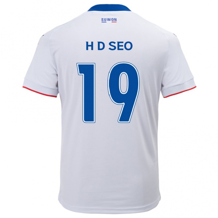 Kandiny Homme Maillot Dong-Han Seo #19 Blanc Bleu Tenues Extérieur 2024/25 T-Shirt