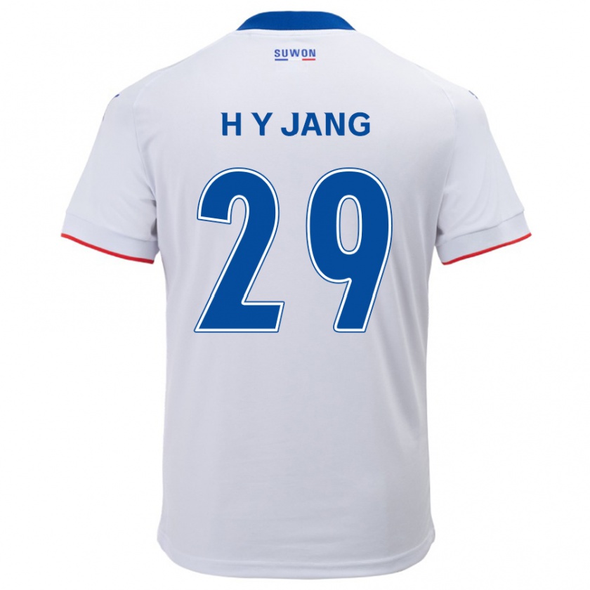 Kandiny Homme Maillot Yo-Han Jang #29 Blanc Bleu Tenues Extérieur 2024/25 T-Shirt