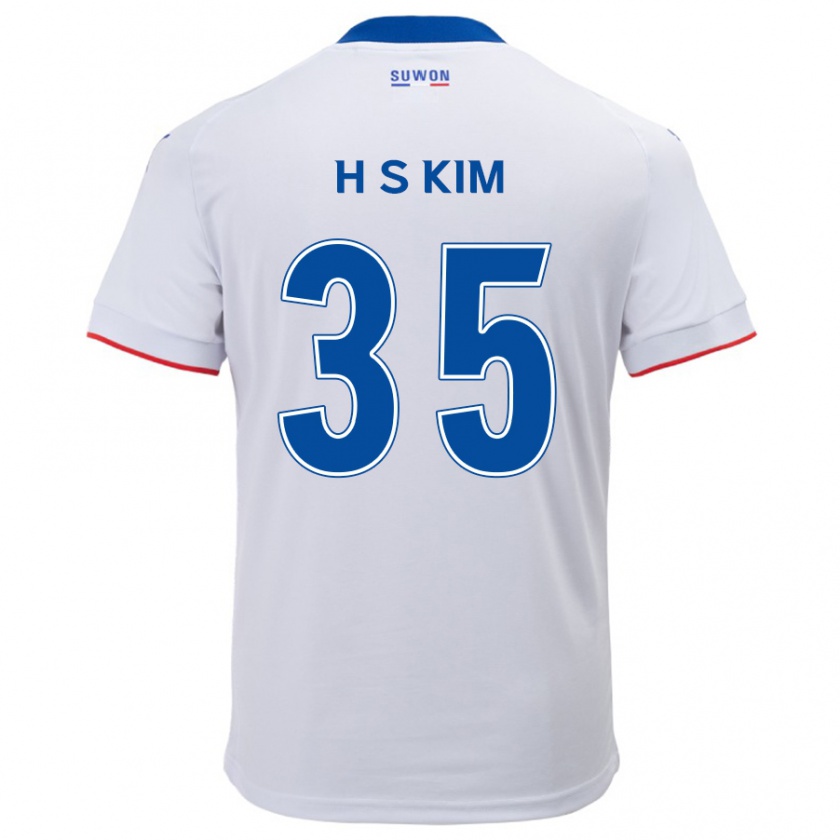 Kandiny Homme Maillot Seung-Hyun Kim #35 Blanc Bleu Tenues Extérieur 2024/25 T-Shirt