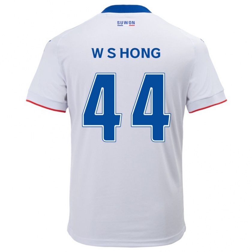 Kandiny Homme Maillot Sang-Won Hong #44 Blanc Bleu Tenues Extérieur 2024/25 T-Shirt