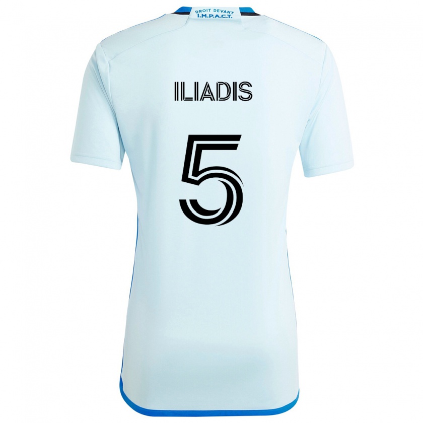 Kandiny Homme Maillot Ilias Iliadis #5 Glace Bleue Tenues Extérieur 2024/25 T-Shirt