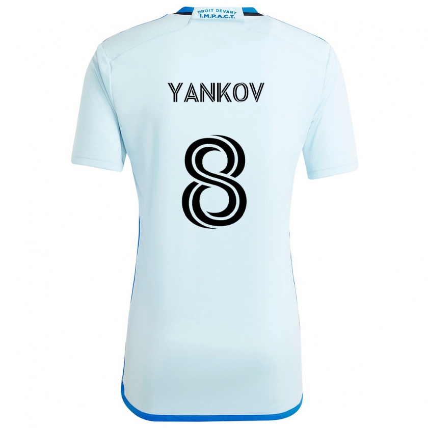 Kandiny Homme Maillot Dominik Yankov #8 Glace Bleue Tenues Extérieur 2024/25 T-Shirt