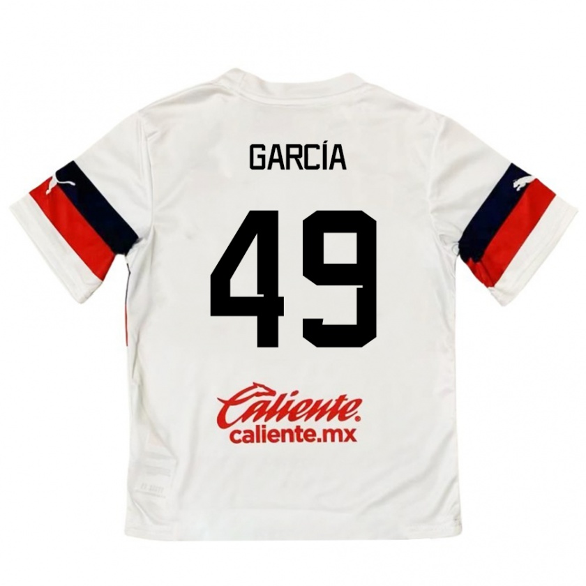 Kandiny Homme Maillot Gilberto García #49 Blanc Rouge Tenues Extérieur 2024/25 T-Shirt