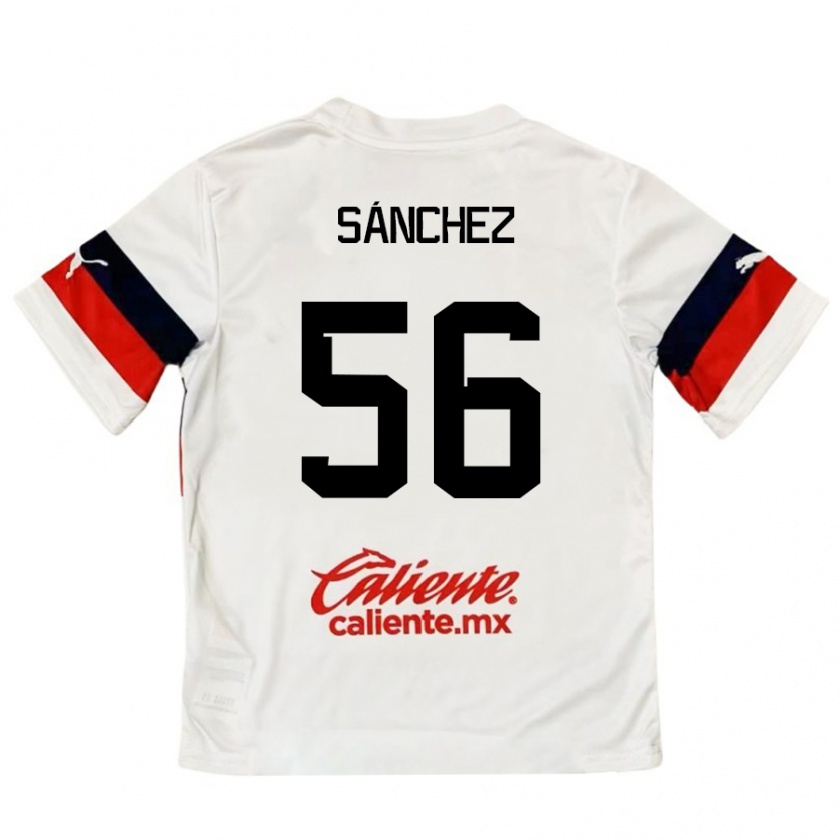 Kandiny Homme Maillot Benjamín Sánchez #56 Blanc Rouge Tenues Extérieur 2024/25 T-Shirt