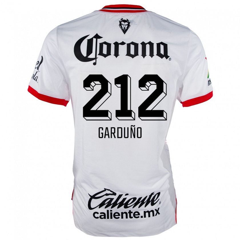 Kandiny Homme Maillot Carlos Garduño #212 Blanc Rouge Tenues Extérieur 2024/25 T-Shirt