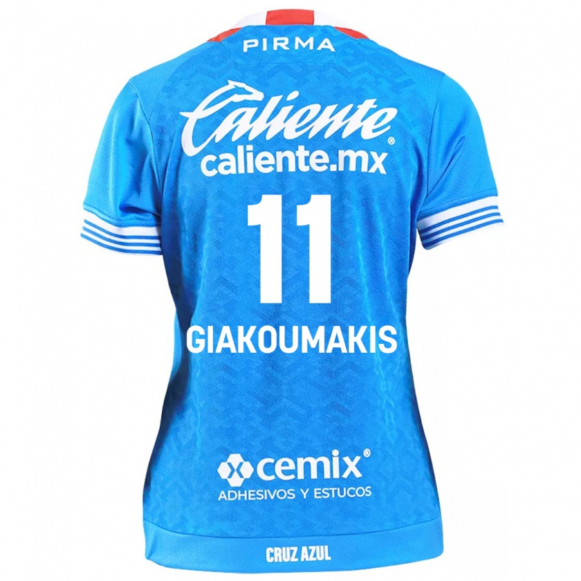 Kandiny Femme Maillot Georgios Giakoumakis #11 Bleu Ciel Tenues Domicile 2024/25 T-Shirt