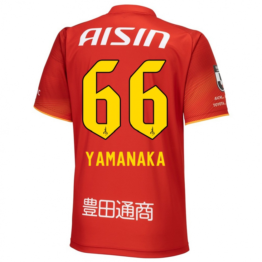 Kandiny Femme Maillot Ryosuke Yamanaka #66 Rouge Blanc Jaune Tenues Domicile 2024/25 T-Shirt