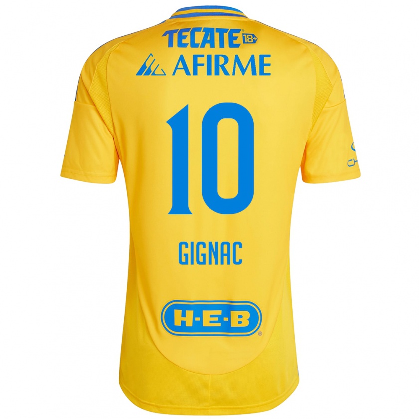 Kandiny Femme Maillot André-Pierre Gignac #10 Or Jaune Tenues Domicile 2024/25 T-Shirt