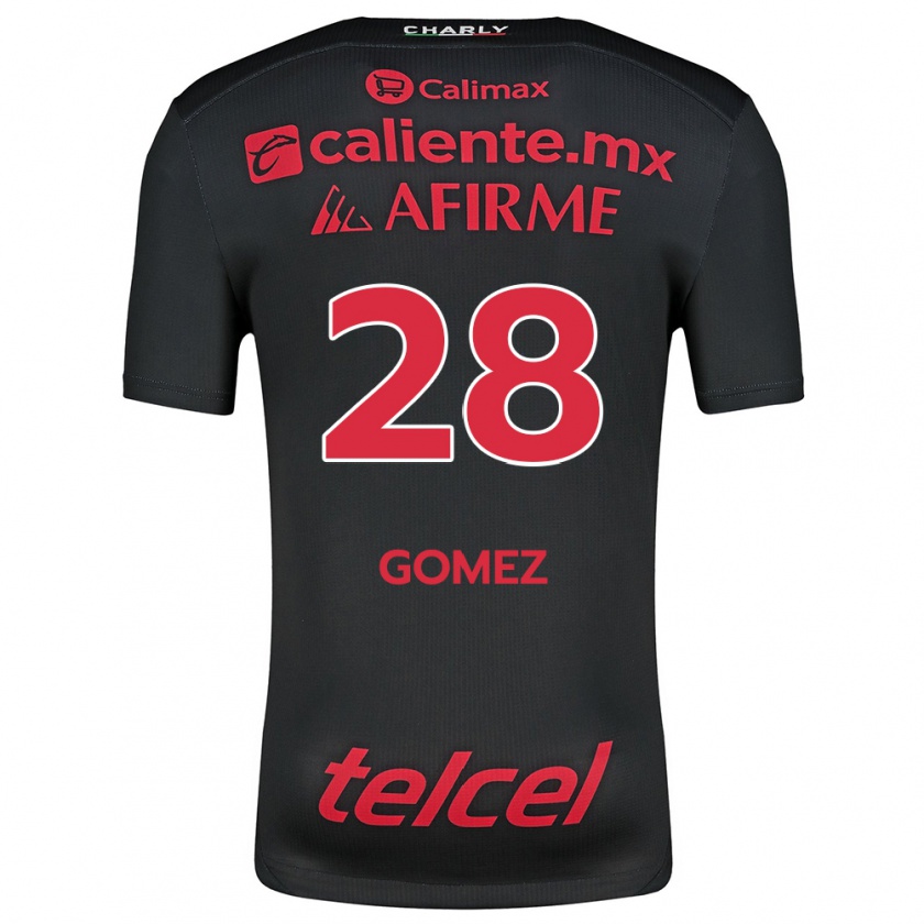 Kandiny Femme Maillot Alejandro Gómez #28 Noir Rouge Tenues Domicile 2024/25 T-Shirt