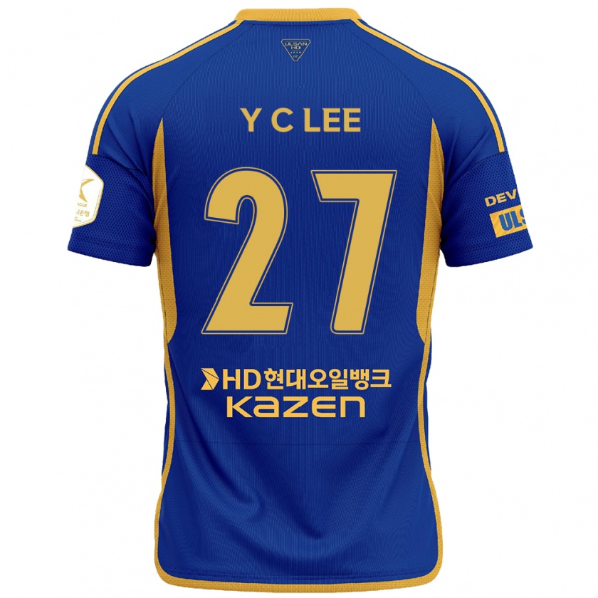 Kandiny Femme Maillot Chung-Yong Lee #27 Bleu Jaune Tenues Domicile 2024/25 T-Shirt