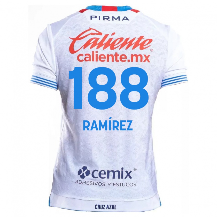 Kandiny Femme Maillot Diego Ramírez #188 Blanc Bleu Tenues Extérieur 2024/25 T-Shirt