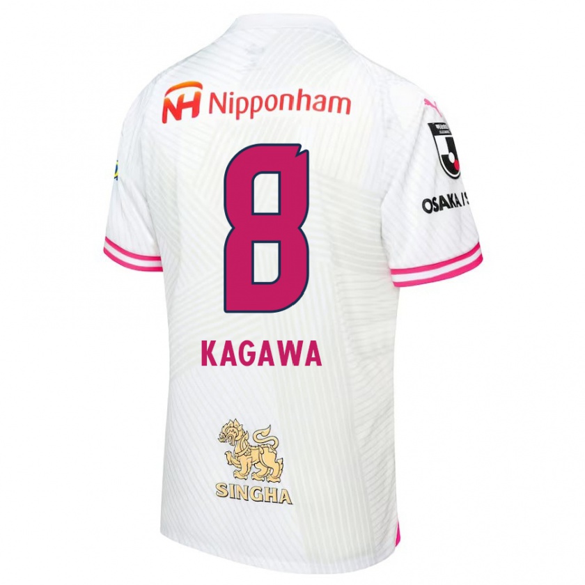 Kandiny Femme Maillot Shinji Kagawa #8 Blanc Rose Tenues Extérieur 2024/25 T-Shirt