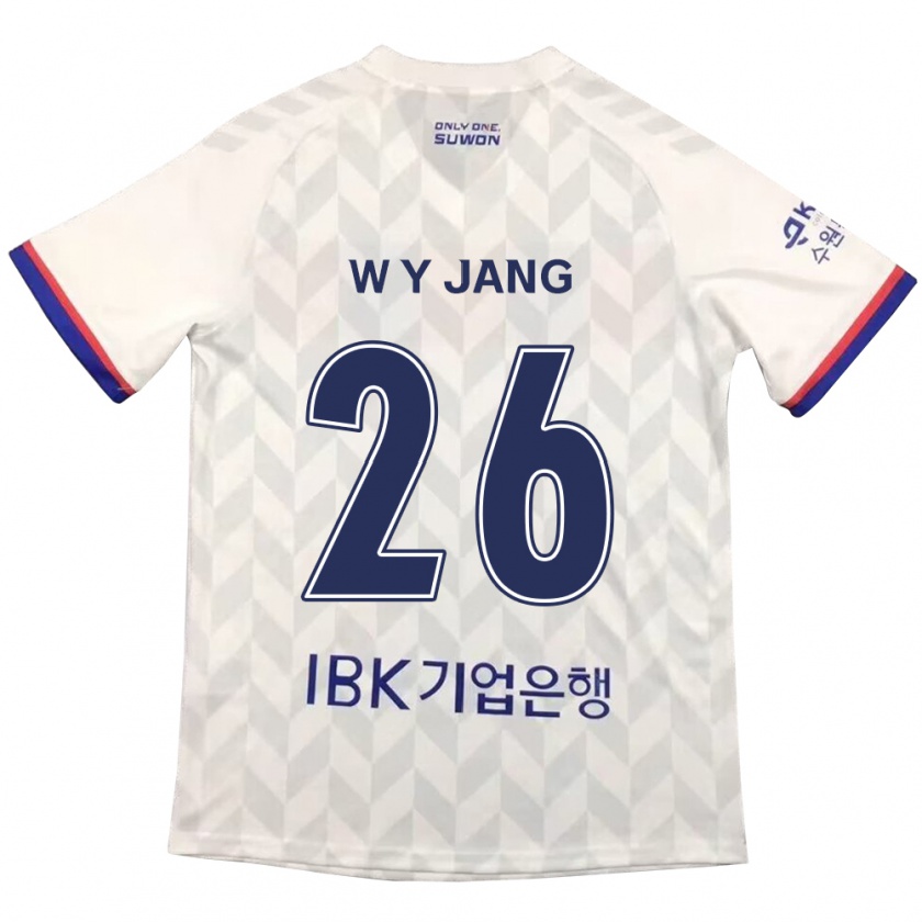 Kandiny Femme Maillot Young-Woo Jang #26 Blanc Bleu Tenues Extérieur 2024/25 T-Shirt