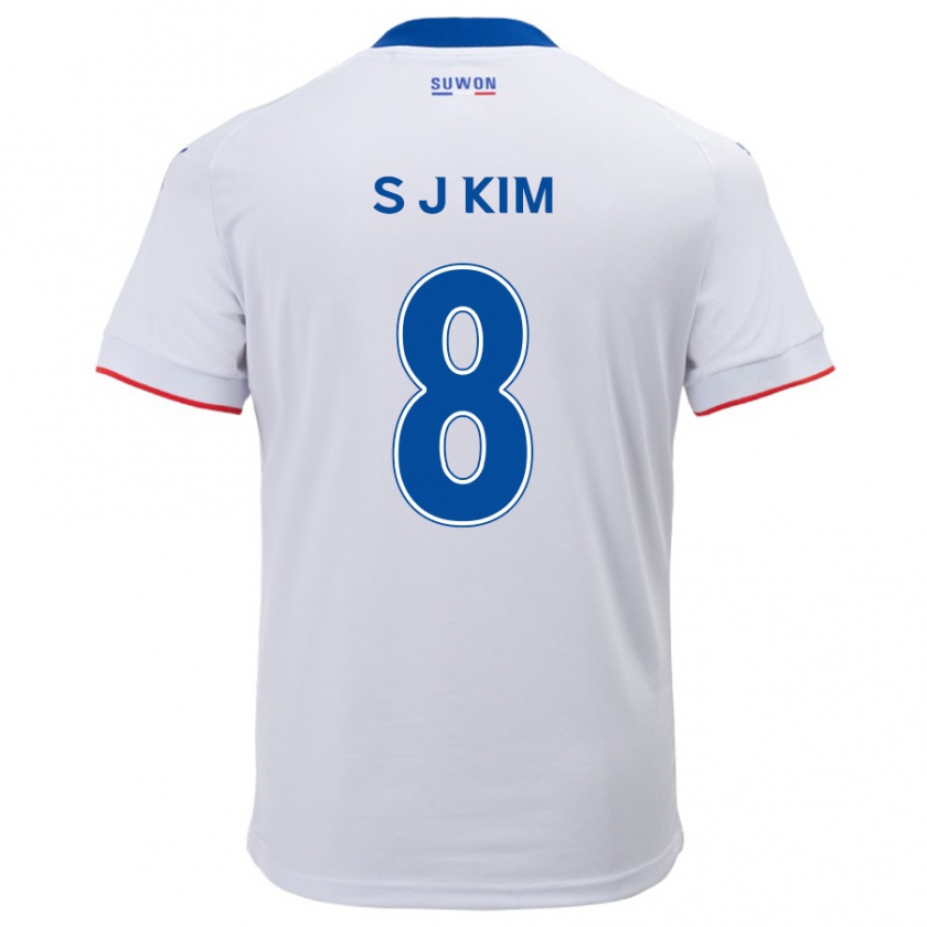 Kandiny Femme Maillot Ji-Sung Kim #8 Blanc Bleu Tenues Extérieur 2024/25 T-Shirt