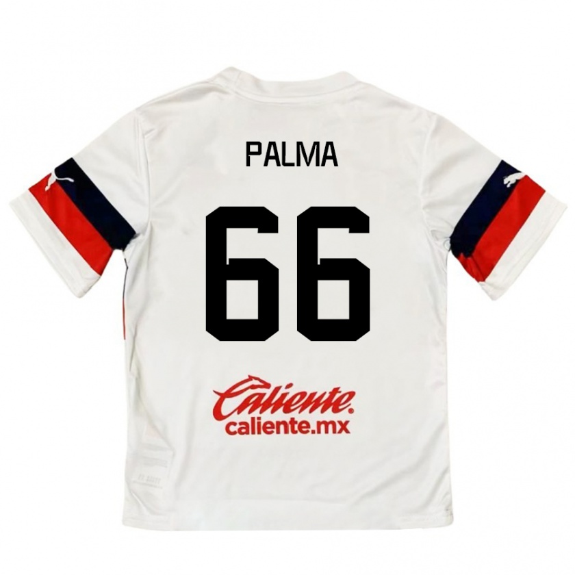 Kandiny Femme Maillot Arturo Palma #66 Blanc Rouge Tenues Extérieur 2024/25 T-Shirt